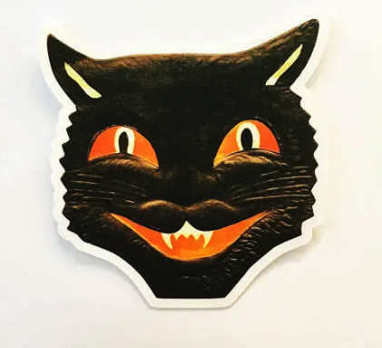Black Cat Face Vinyl Sticker