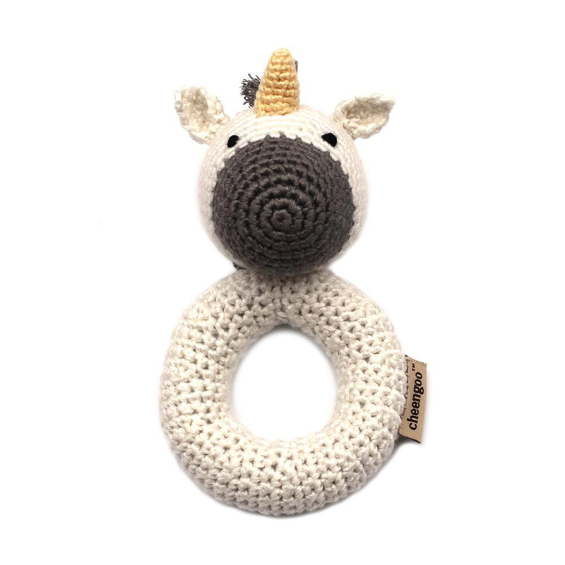 Unicorn Ring Crocheted Rattle
