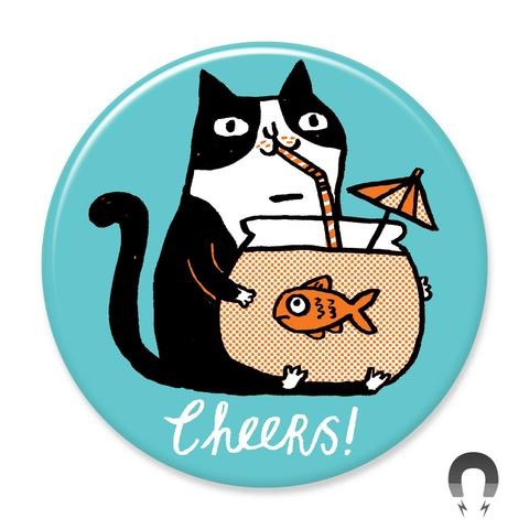 Cheers Cat Magnet