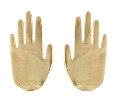 Brass Hand Earrings
