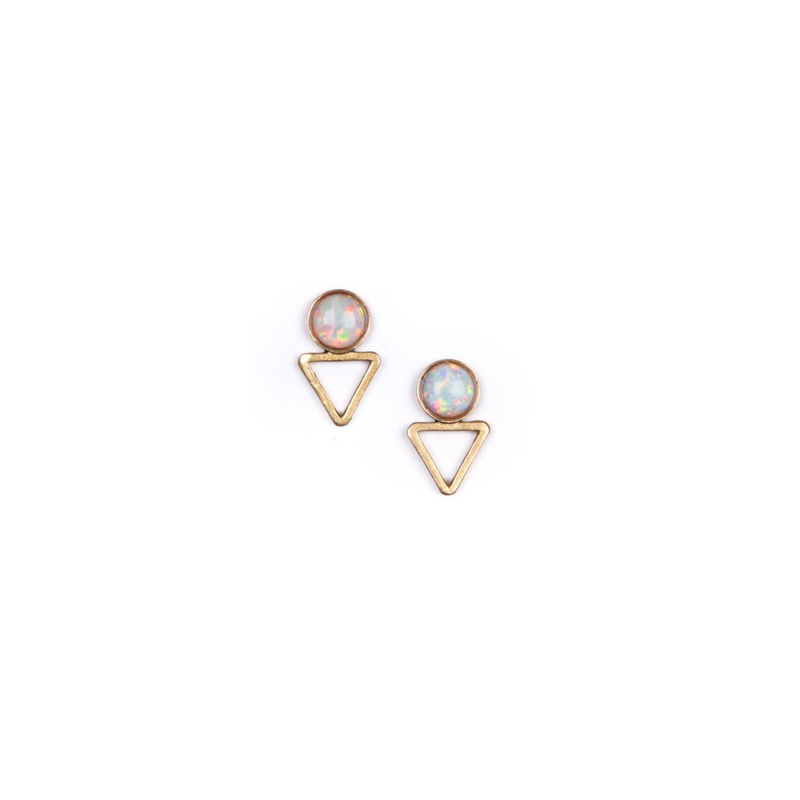 Tiny Elder Stud Earrings (Opal)