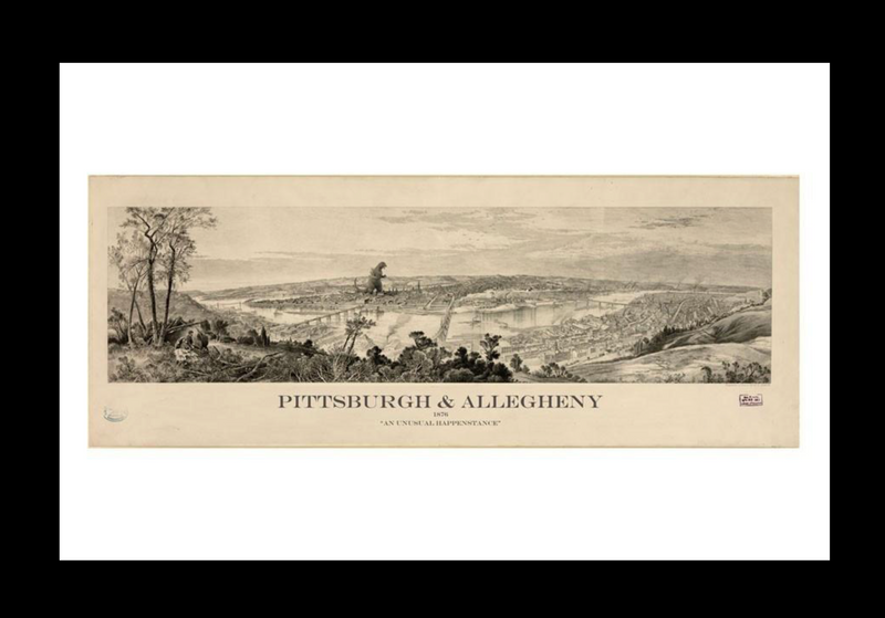 A Monster in Old Pittsburgh Print