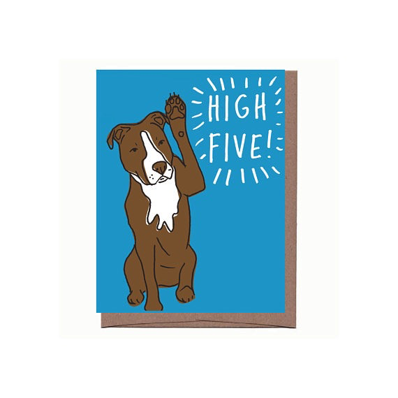 Dog High Five Card