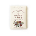 Flower Zodiac Sticker Card Set - Aries