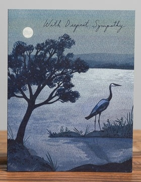 Blue Heron Sympathy Card