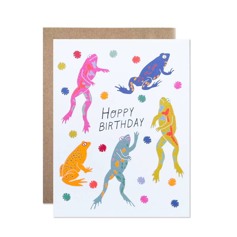 Hoppy Birthday Card (Frogs)