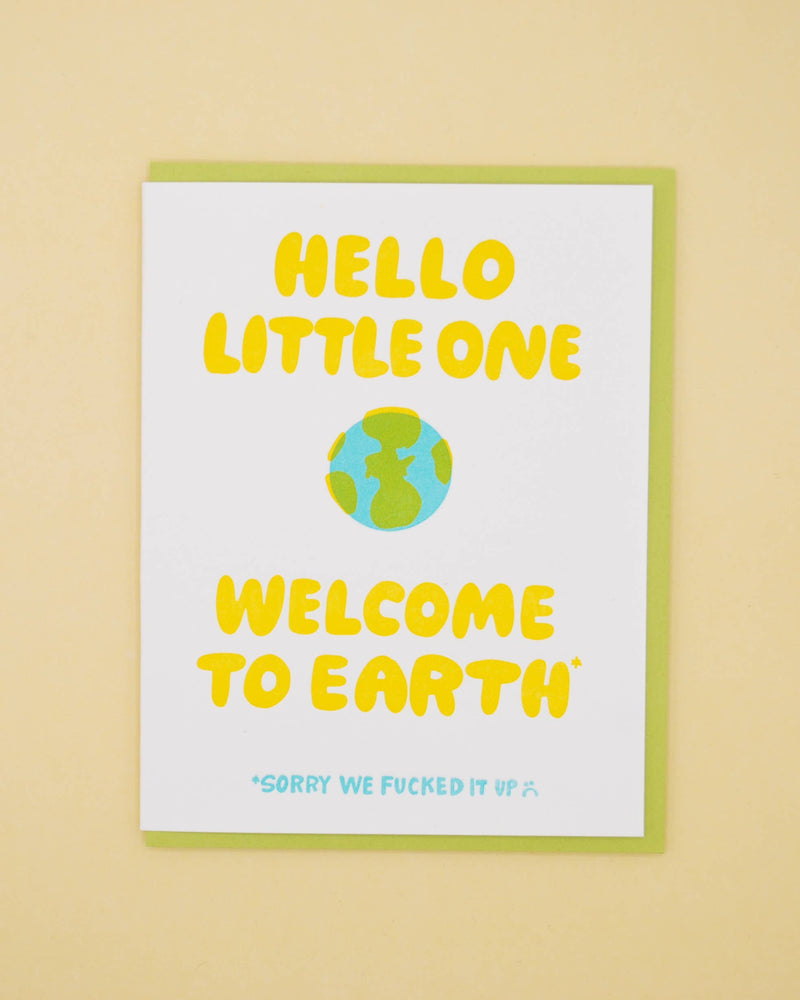 Welcome To Earth Baby Card