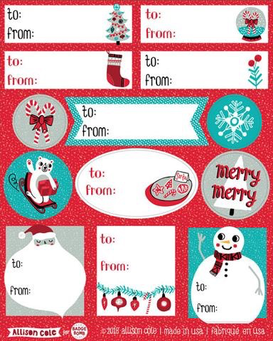 Allison Cole - Red Holiday Gift Label Stickers