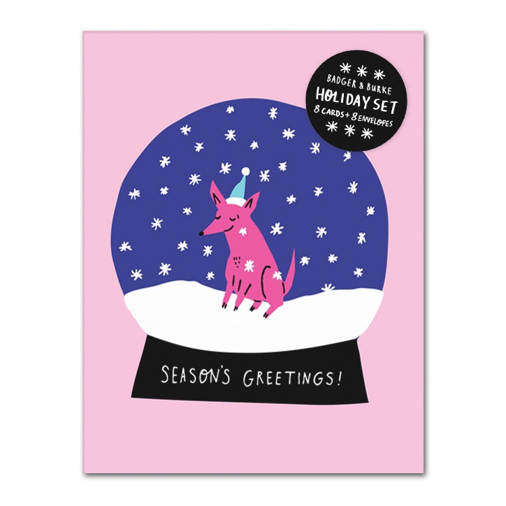 Snow Globe Dog Boxed Cards