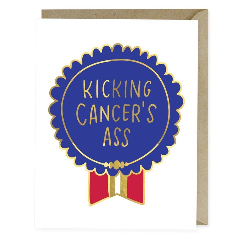 Kicking Cancer's Ass Ribbon Card
