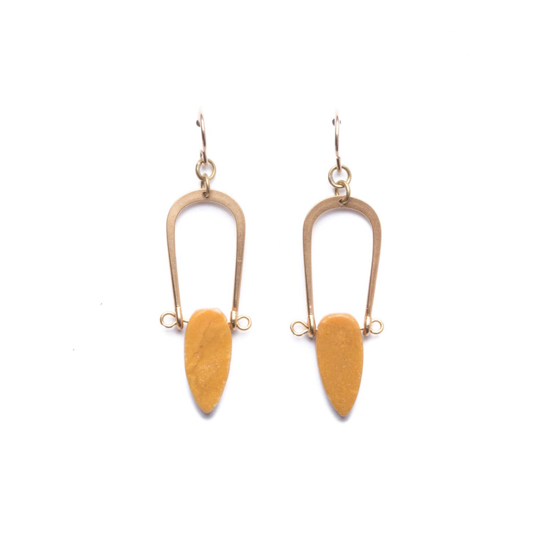 Yellow Jasper Amulet Earrings