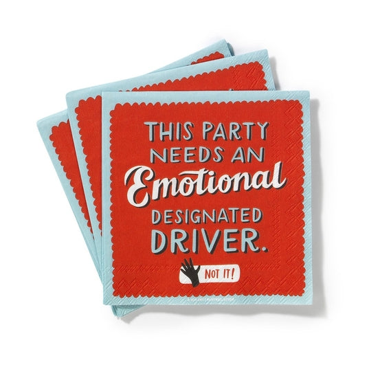 Emotional Designated Driver Cocktail Napkins, Pack of 20