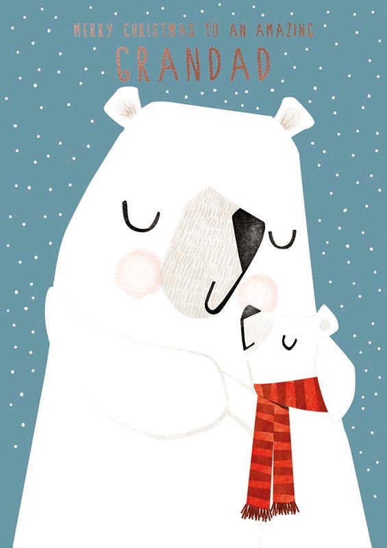Grandad Bear - Christmas Card (xmas single)