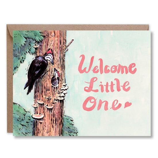 Welcome Little One Woodpecker Card