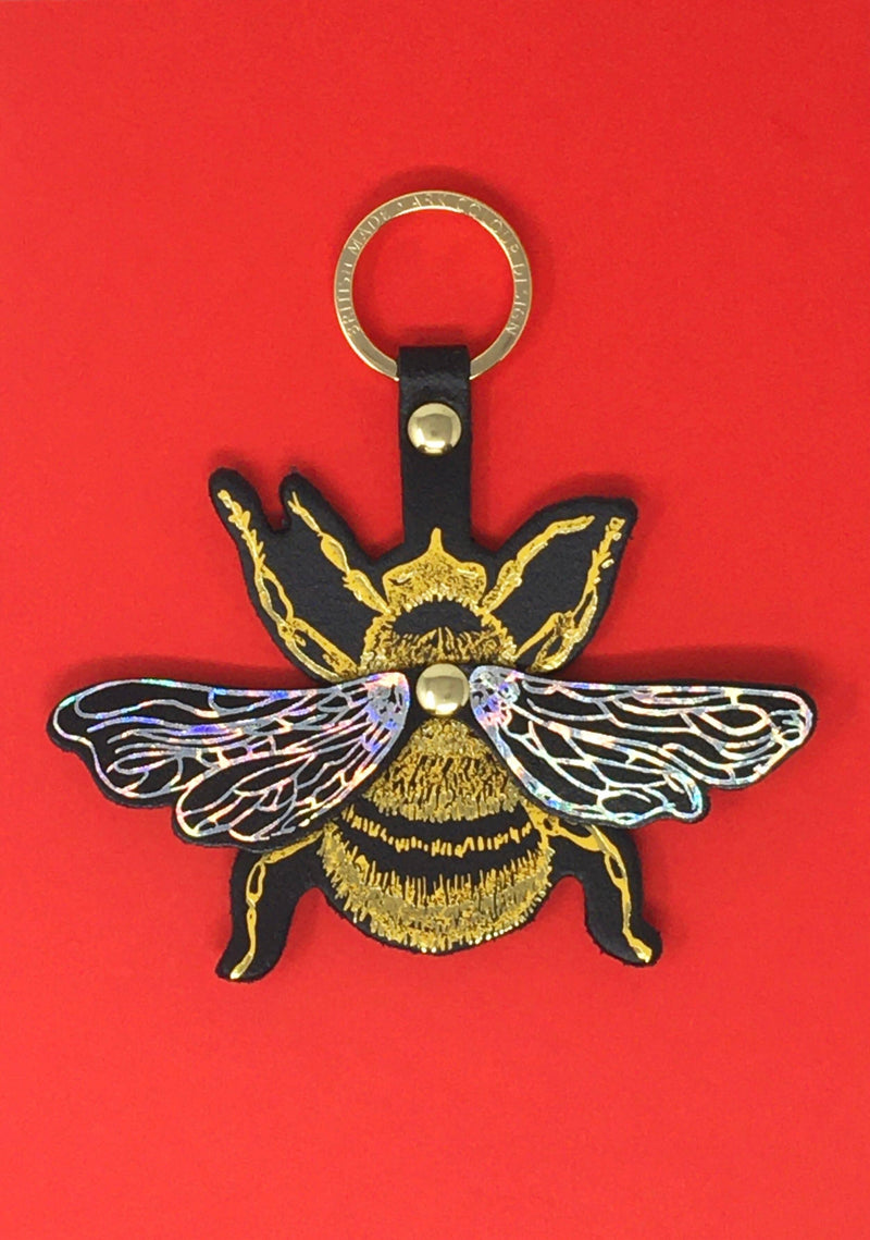 Bee Keychain - Yellow/Silver