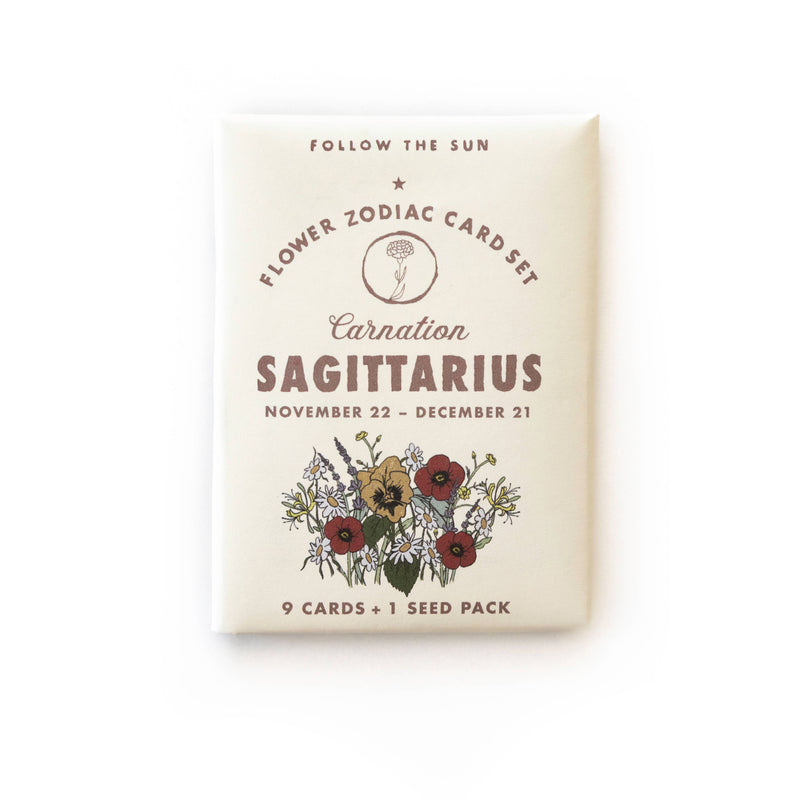 Flower Zodiac Sticker Card Set - Sagittarius