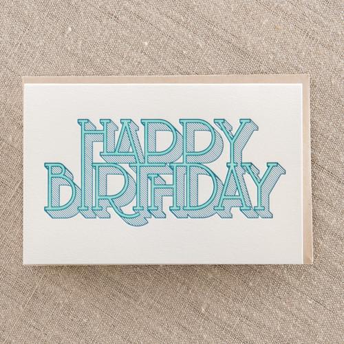 Birthday Type Shaded Greeting Card