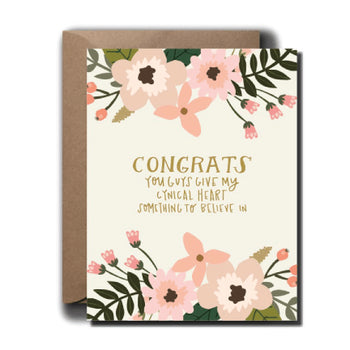 Cynical Heart Floral Wedding Card