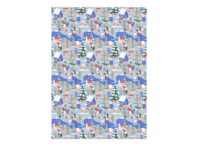 Holiday Gnomes Wrap Paper Sheet (Pick Up Only)