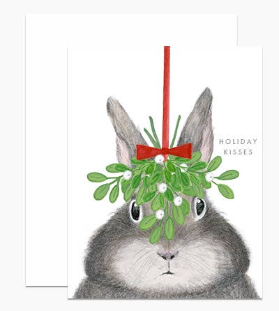 Bunny Under Mistletoe Boxed Cards - Set of 6