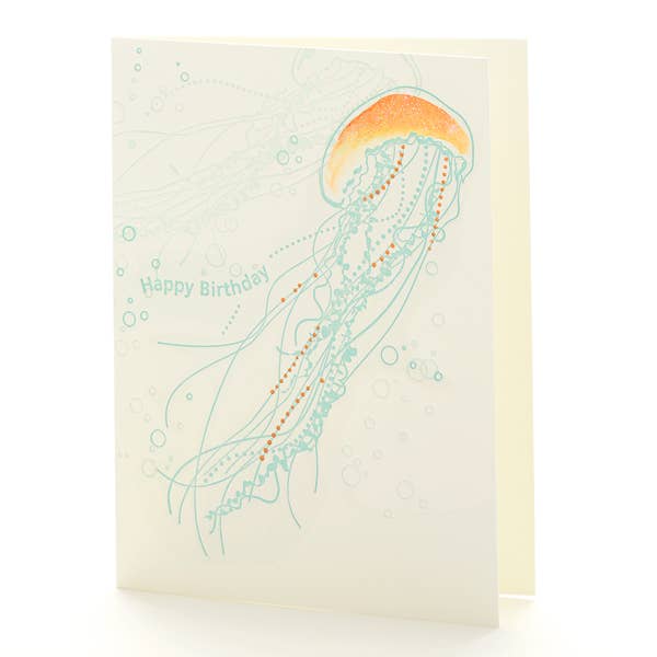 Jellyfish Happy Birthday Notecard