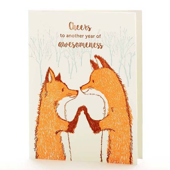 Foxes Cheers Anniversary Card