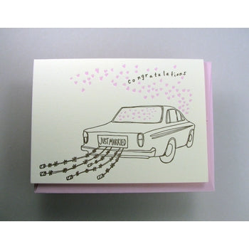 Just Married Wedding Cans Card