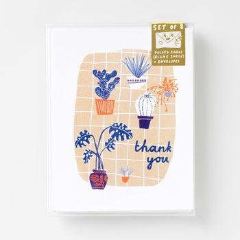 Thank You Plant Risograph Card - Set of 8