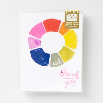 Thank You Color Wheel Risograph Card - Set of 8