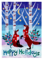 Happy Holidays Foxes Card