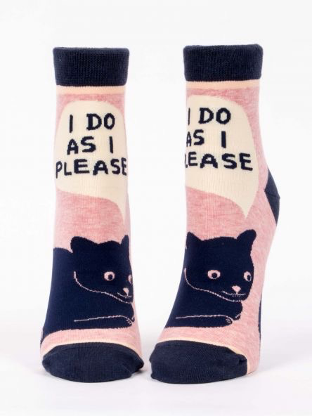 I Do As I Please Ankle Socks (black cat)