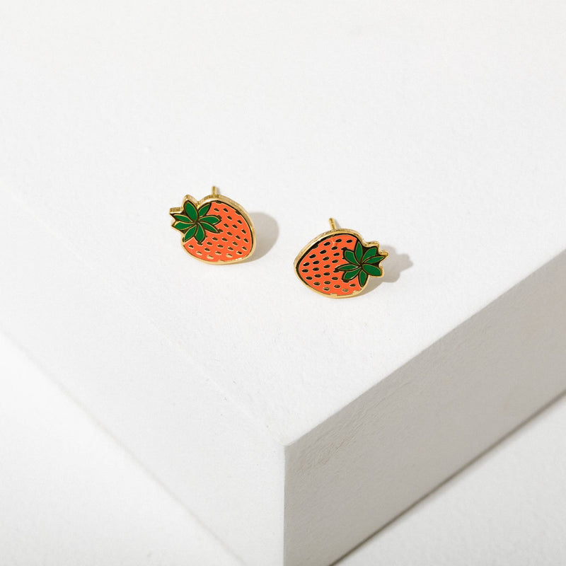 Strawberry Post Earrings