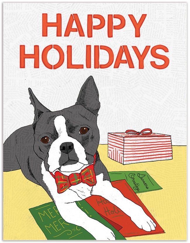 Holiday Letters Dog Card