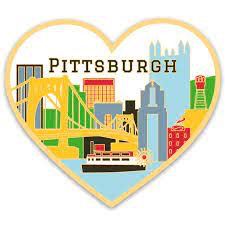 Pittsburgh Skyline Heart Vinyl Sticker