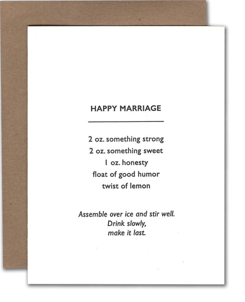 Happy Marriage Cocktail Wedding Card