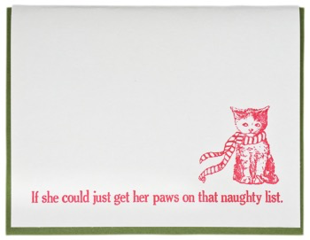 Get Her Paws on the Naughty List Card
