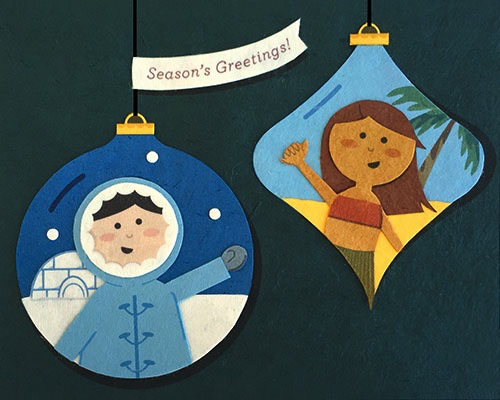Seasonal Ornaments Holiday Card