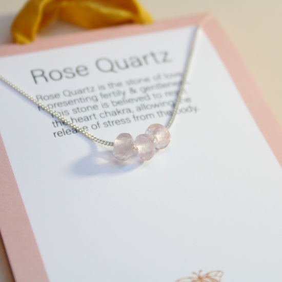 Good Vibes Gemstone Necklace Collection - Rose Quartz