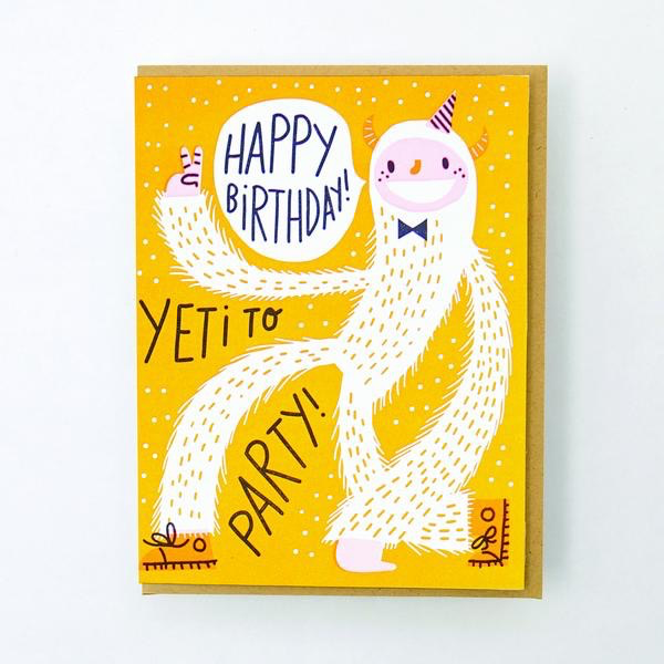 Yeti To Party Birthday Card