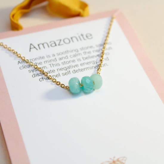 Good Vibes Gemstone Necklace Collection - Amazonite