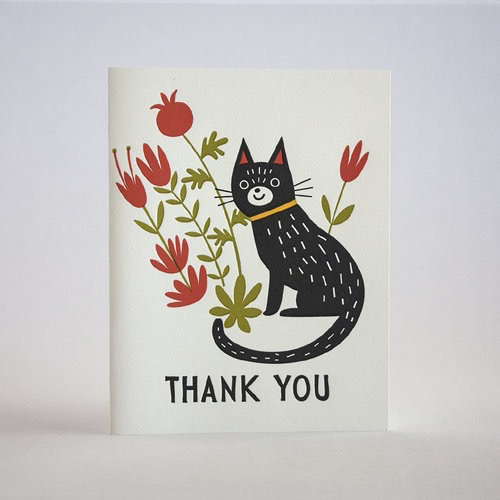 Thank You Flower Cat Card