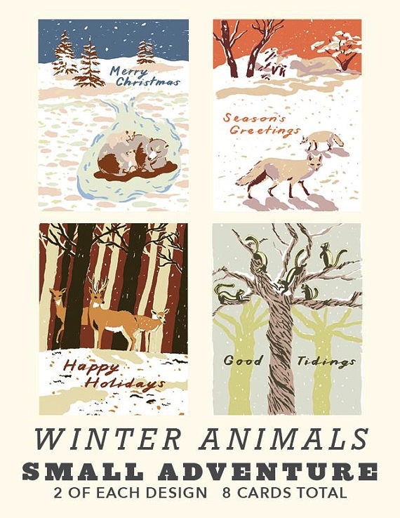 Winter Animals Boxed Cards
