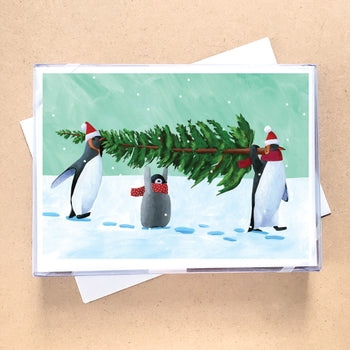 Penguin Tree Boxed Holiday Cards