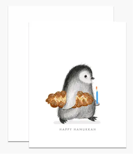 Hanukkah Penguin Card