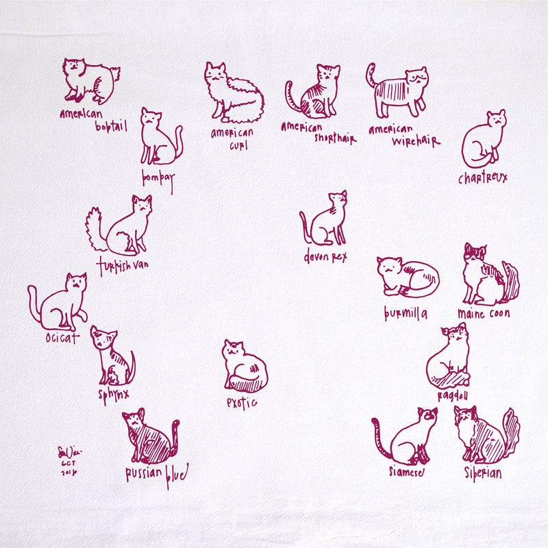 Cats! Tea Towel