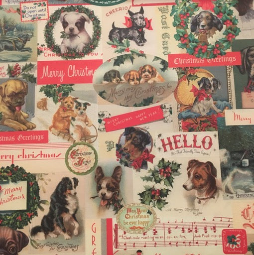 Vintage Dogs Holiday Wrap Paper (pick up only)