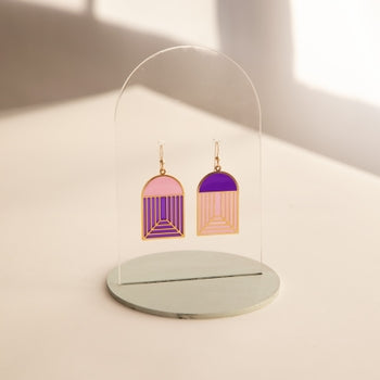 Translucent Arch Earrings - Summer Collection (Berry Pie)
