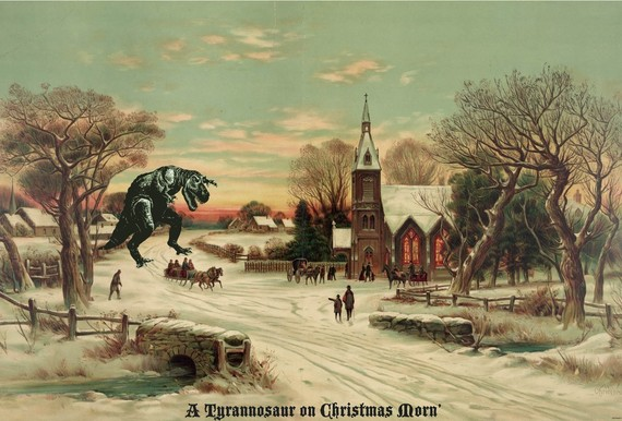 A Tyrannosaur for Christmas Card