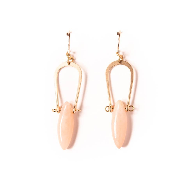 Amulet Earrings Pink Aventurine