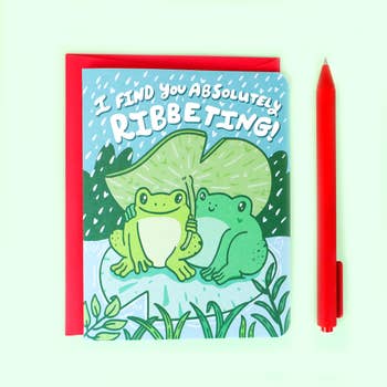 I Find You Ribbeting Frogs In Love Card